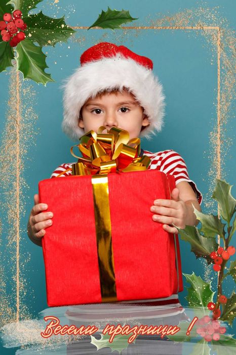 Коледна картичка - магнит в размер 10х15 см.