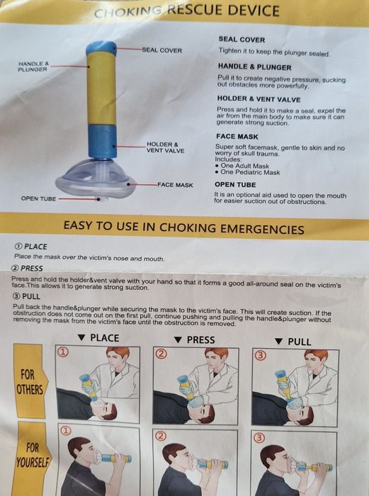 Dispozitiv anti-inecare.Aspiratie urgenta a cailor respiratorii