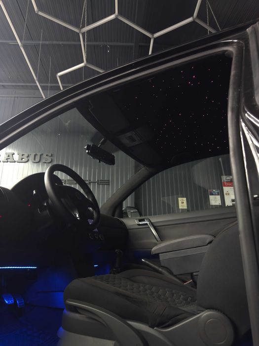 Retapitare plafon Dacia textil/alcantara gri/negru/bej + stele