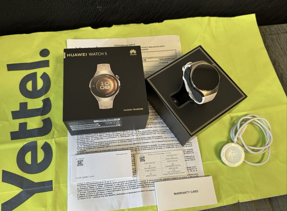 КАТО НОВ 42mm Huawei Watch 5 Yettel Гаранция 2027 г. Gold Beige