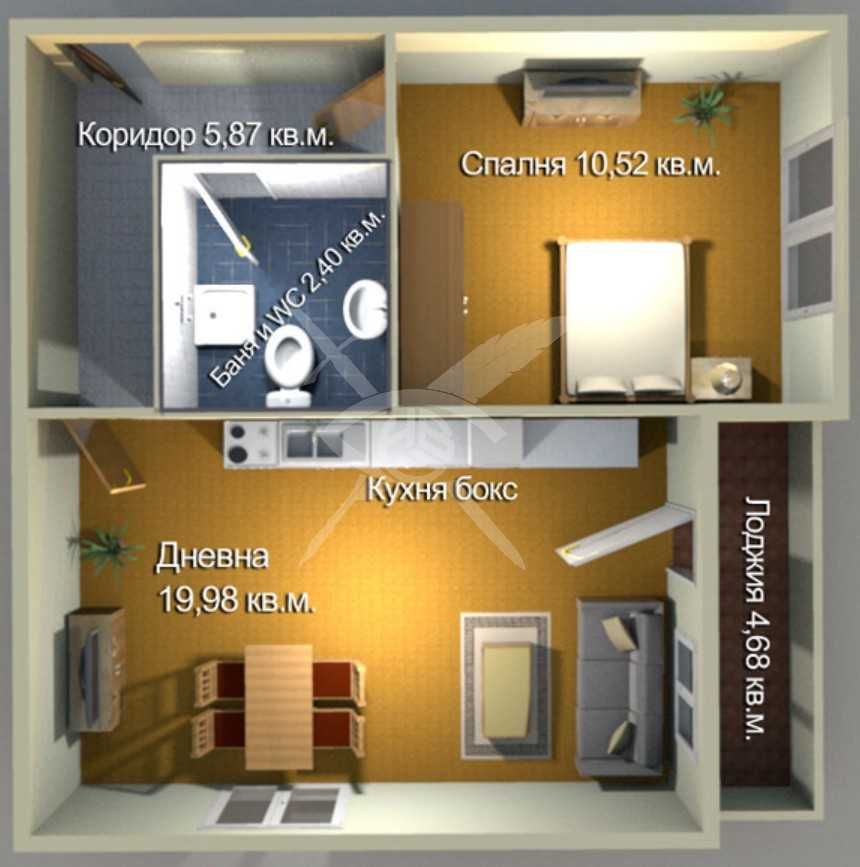 Двустаен апартамент в Меден Рудник 370-13059