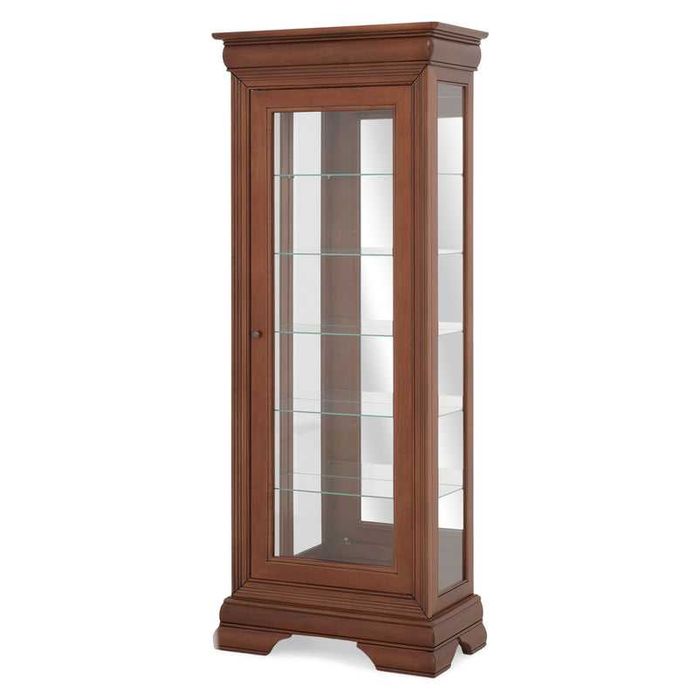 Vitrina cu 1 usa din sticla, lemn masiv fag, cul. Cires, Mobexpert