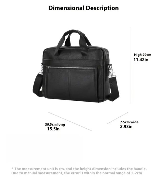 -16%Промоция•Елегантна и удобна черна бизнес чанта SCHLATUM*[Лаптоп 15