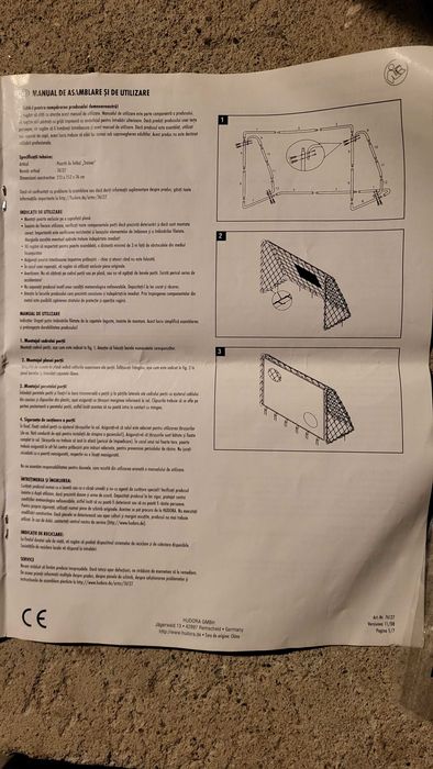 Poartă fotbal metalică Hudora pentru copii, 213 x 152 cm