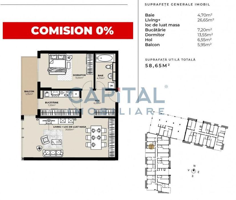 Apartament 2 camere – Marasti, bloc nou in constructie