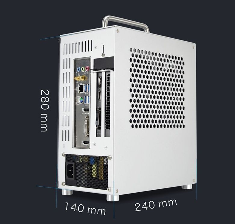 Mini ITX компьютер с монитором и шарниром для монитора