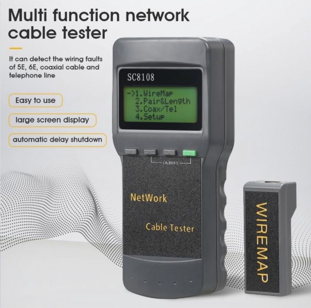 Многофункциональный сетевой тестер SC 8108, LAN tester, network cabel