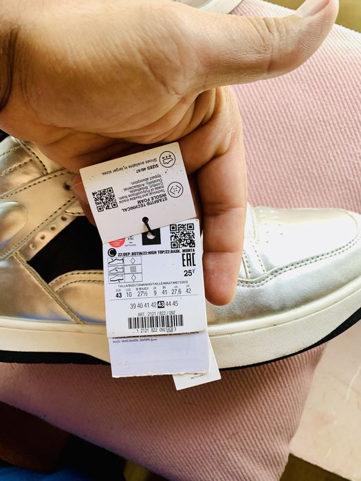 pantofi zara high top silver