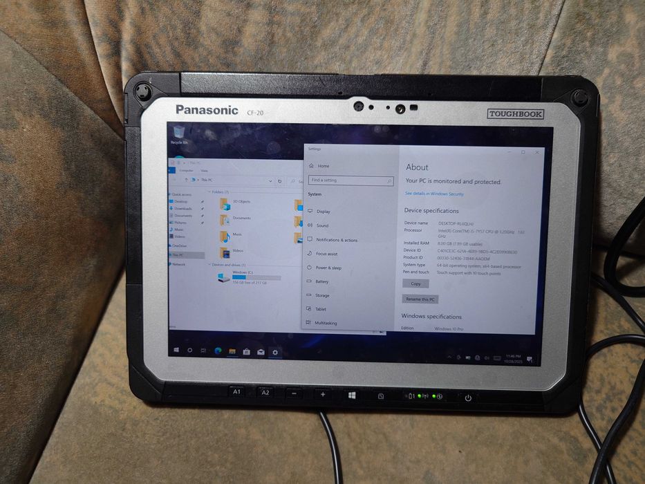 Panasonic CF20 intel I5-7Y57 8gb 256 GB  WLAN diagnoza, 20 ore - teste