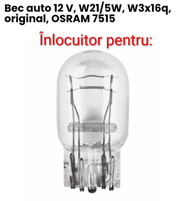 Set 2 becuri LED OSRAM W3x16q, 12V 1.7W, Alb Rece, noi
