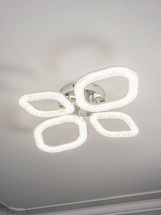 Lyustra LED, pultli, 3 xil yoritish rejim, zal, oshxona uchun qandil..