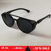 Слънчеви Очила Авиатор UV Защита Ретро Дизайн Кръгли Стъкла Черни Нови