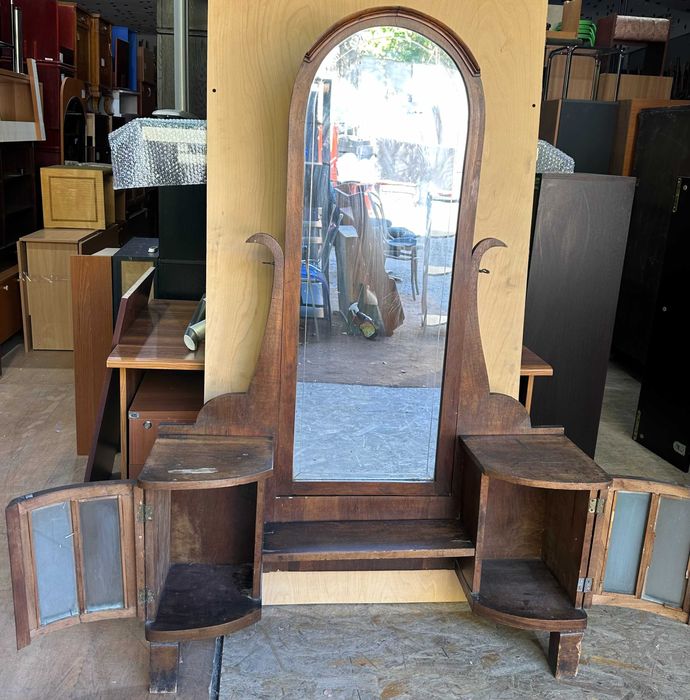 Toaleta de machiaj Vintage stil ArtDeco; Comoda cu oglinda