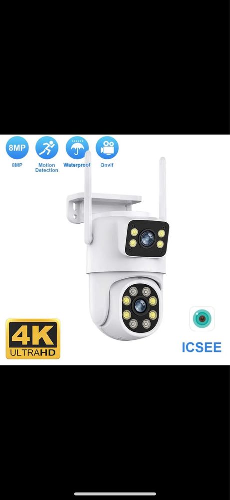 Camera supraveghere 4K 8mp ONVIF camera dubla ICSEE