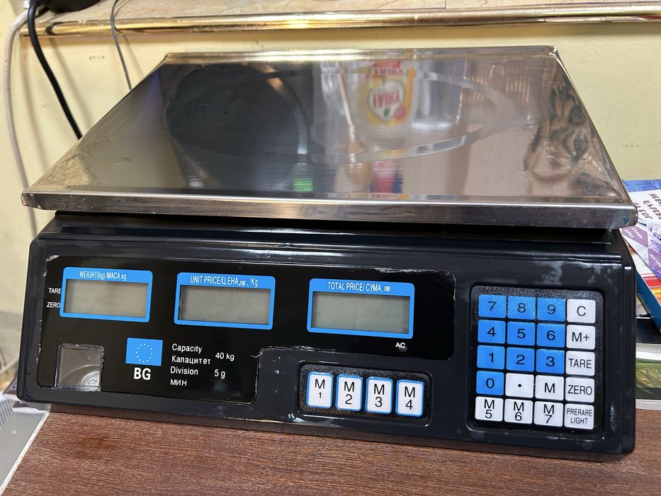 Електронен кантар. Електронна везна до 40 кг с плот от инокс