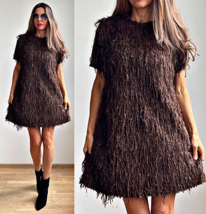 Рокля в кафяво "