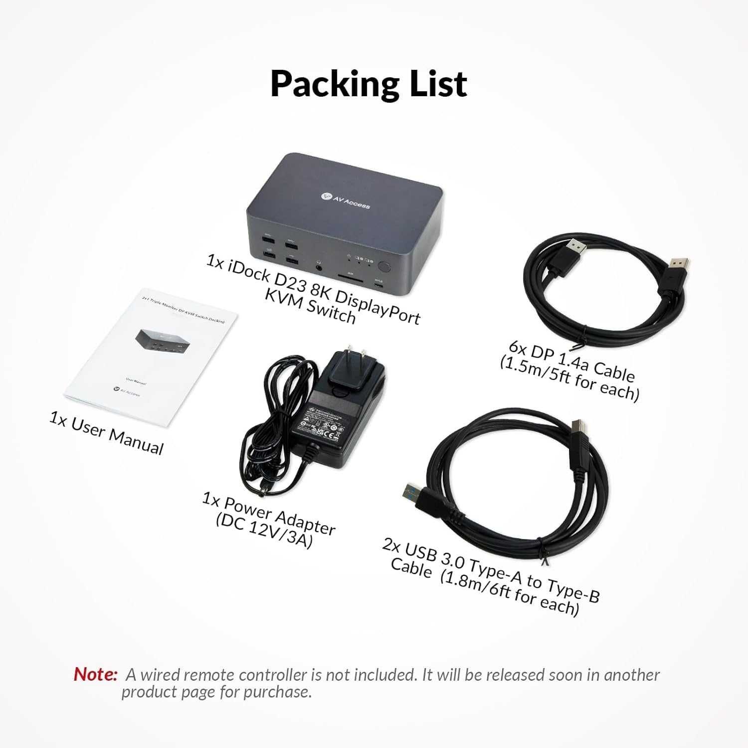 AV Access iDock D23 8K KVM докинг станция за 2 компютъра и 3 монитора