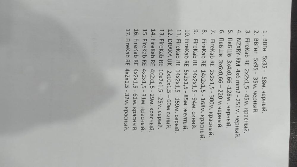 Продам кабелья разных размеров