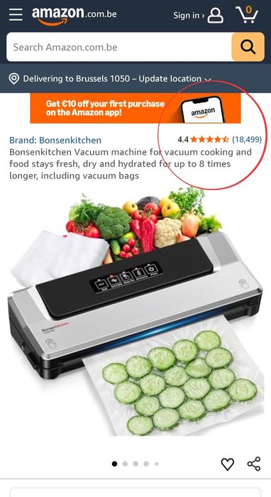 Вакуум машина 125W с 4 режима за сухи и мокри храни. Bonsenkitchen