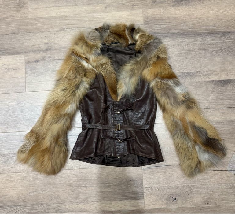 Луксозно палто Baldinini от естествена кожа и косъм