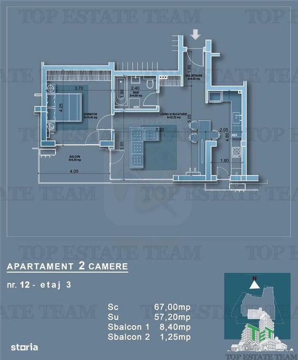 Apartament 2 camere in bloc nou, zona Mosilor
