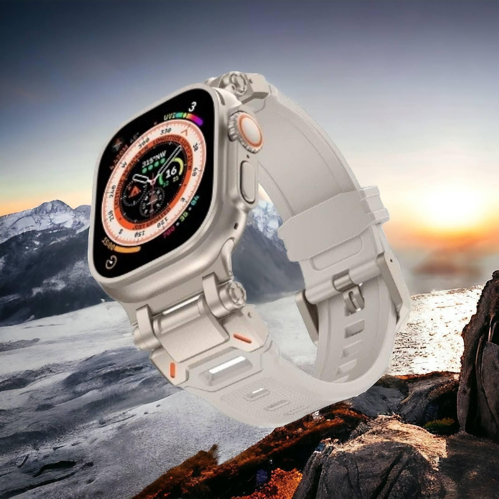 Tech-protect delta pro каишка за apple watch ultra 1/2 - sand/titanium