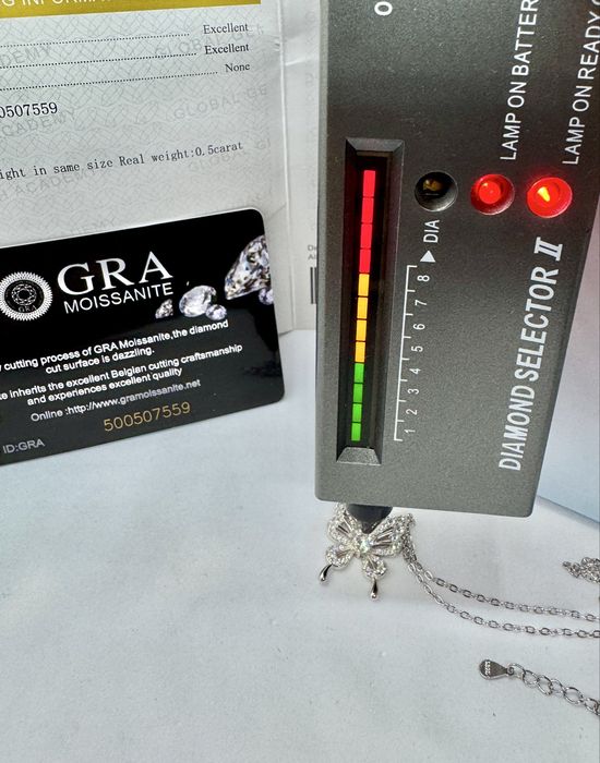 Сребърно колие с мойсанит (Диамант) 0.5 карата