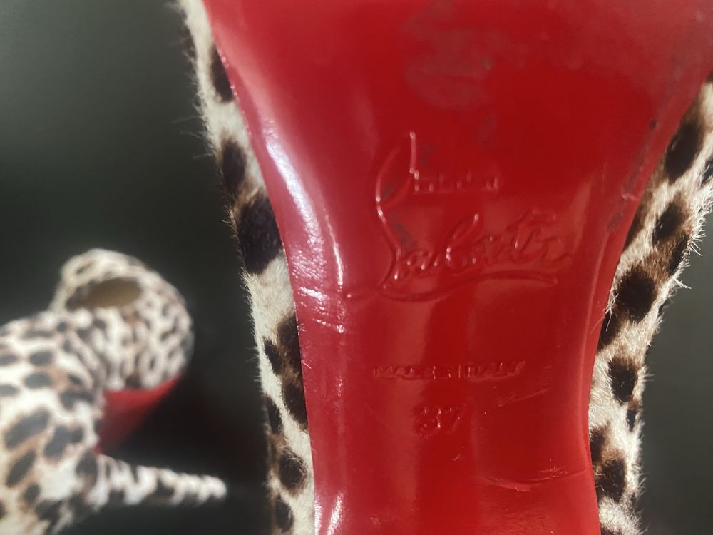 Обувки от естествена кожа с косъм Christian Louboutin