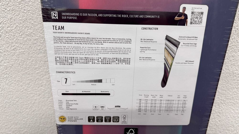 placa noua snowboard nitro team wide L159cm