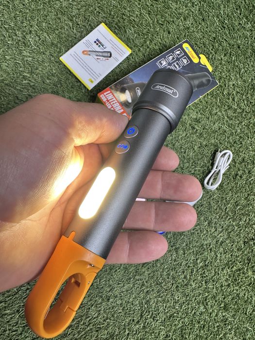 Lanterna  Profesionala cu LED Laser PM10 + LED COB + 3 Culori + Lampa