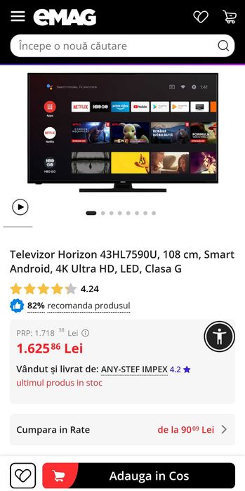 Televizor Horizon 43HL7590U 108 cm Smart Android 4K Ultra HD LED TV