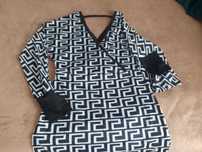 Rochie ocazie print alb/negru - mărimea L-XL Produs NOU