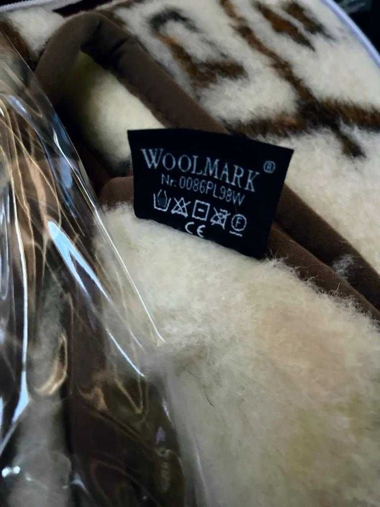 Patura lana merinos TextiliaWool, 100% lana, 140x200 cm - noua