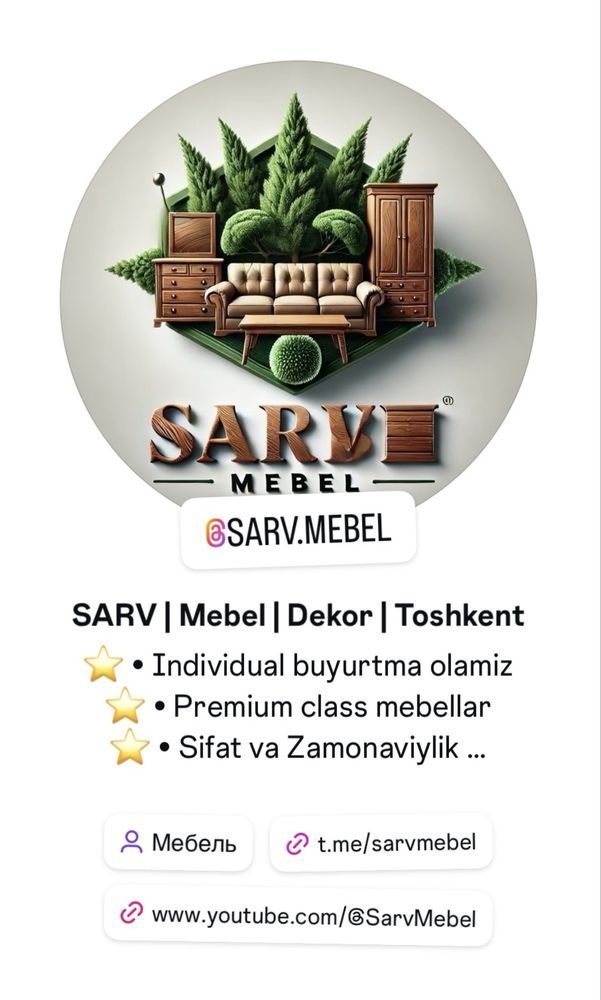Mebel Sifatli ishonchli 100% qilngan ish kafolati Sarv.Mebel INSTAGRAM
