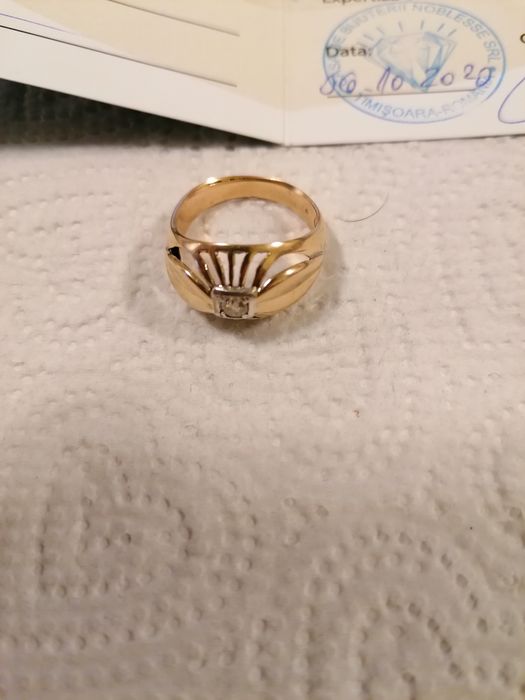 Inel aur cu diamante naturale