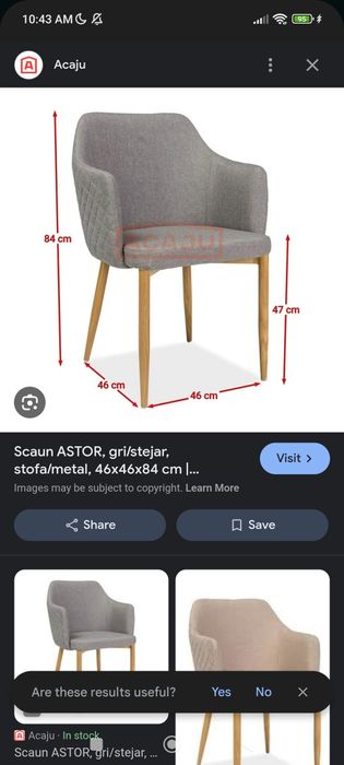 Set 3 scaun tapitat stofa gri/stejar Astor