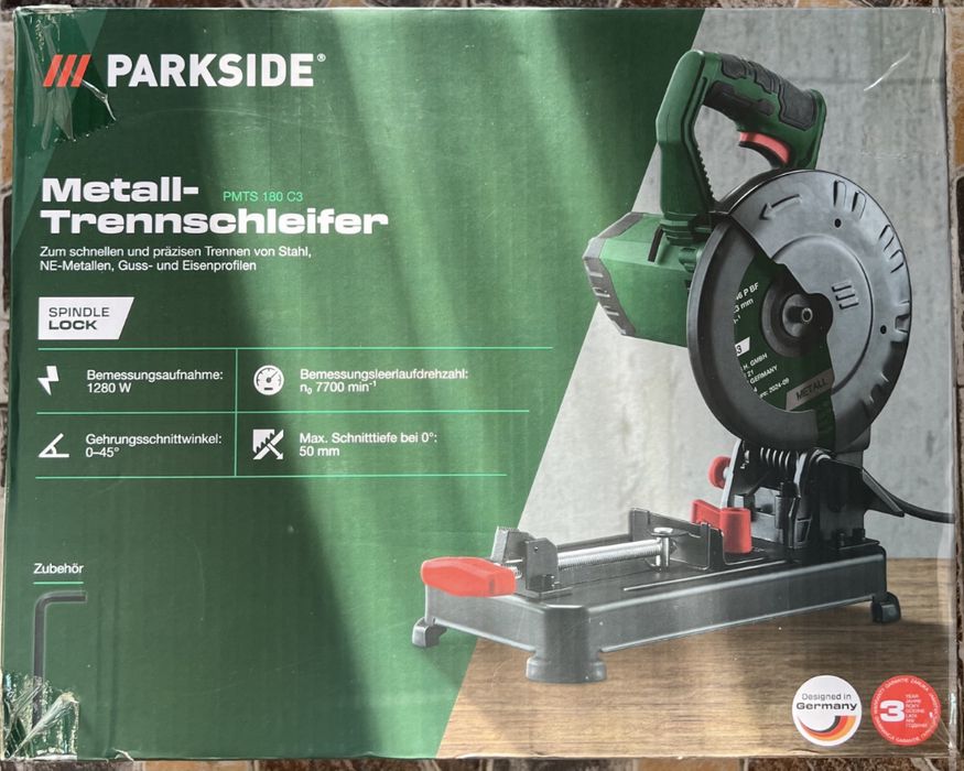 3г. Гаранция! Неразопакован. Parkside настолен ъглошлайф PMTS 180 C3