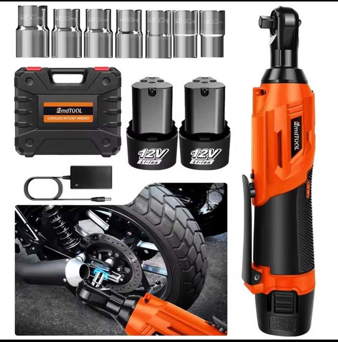 Cheie electrica cu 2 acumulatori+set chei tubulare