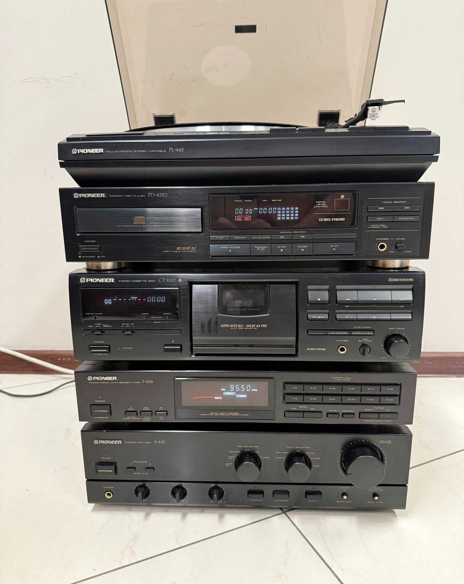 Ретро аудио система сет PIONEER - усилвател, дек, cd, тунер и грамофон