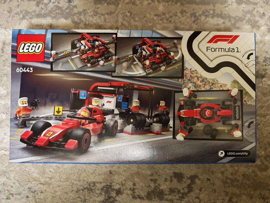 LEGO City 60443 - F1 Pit Stop & Pit Crew with Ferrari Car 322pcs