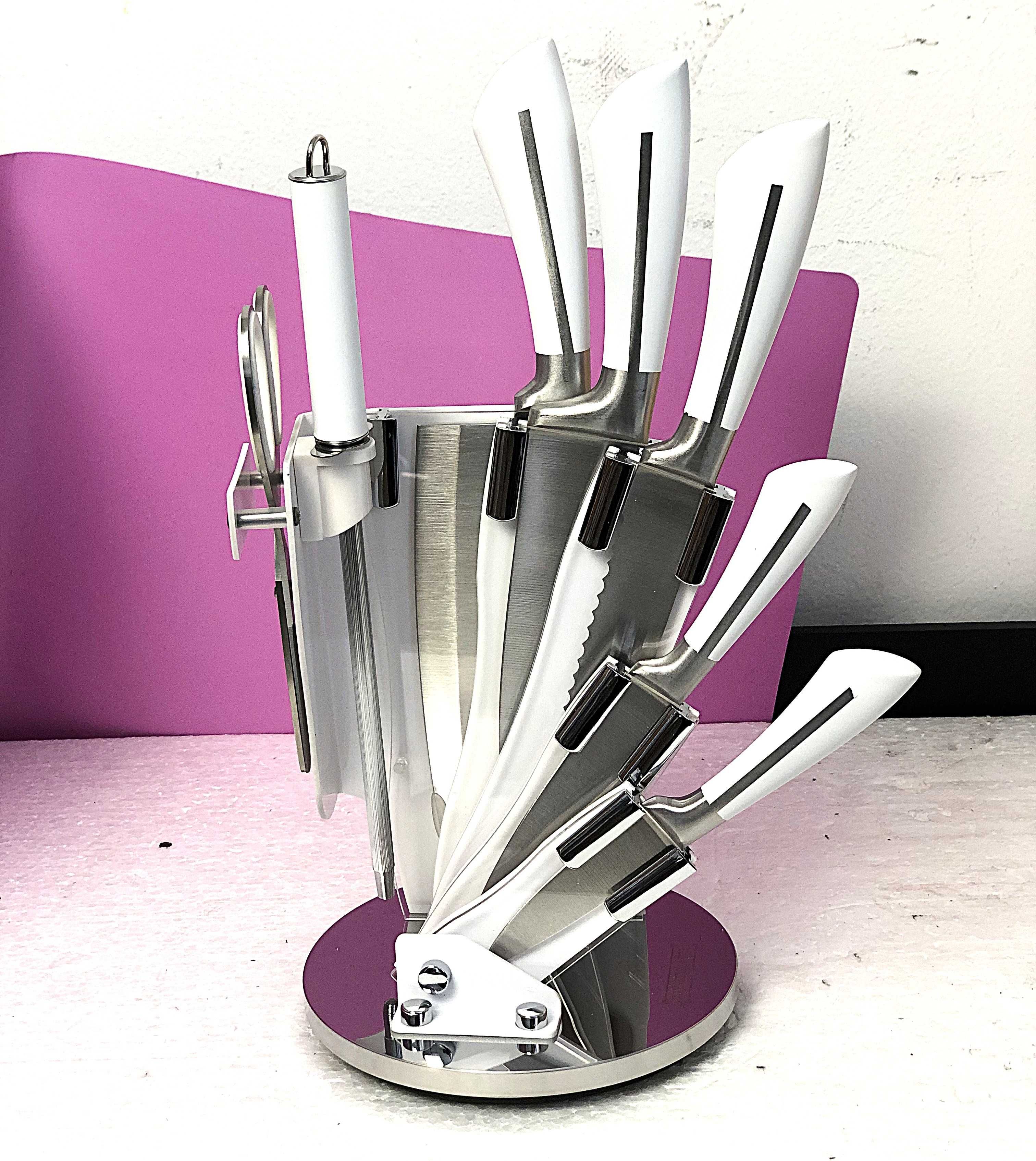 Set cutite inox 8 piese Royalty Line, suport rotativ