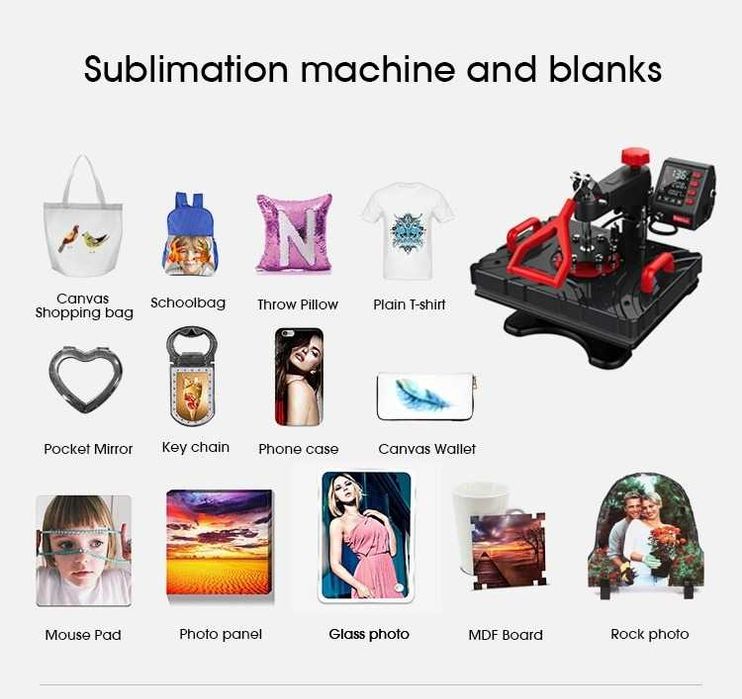 Echipament Personalizari/ Presa Termica FreeSUB 11in1, Pixuri,Tricouri