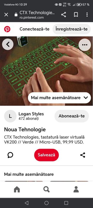 Tastatura laser CTX Virtual Tehnologies