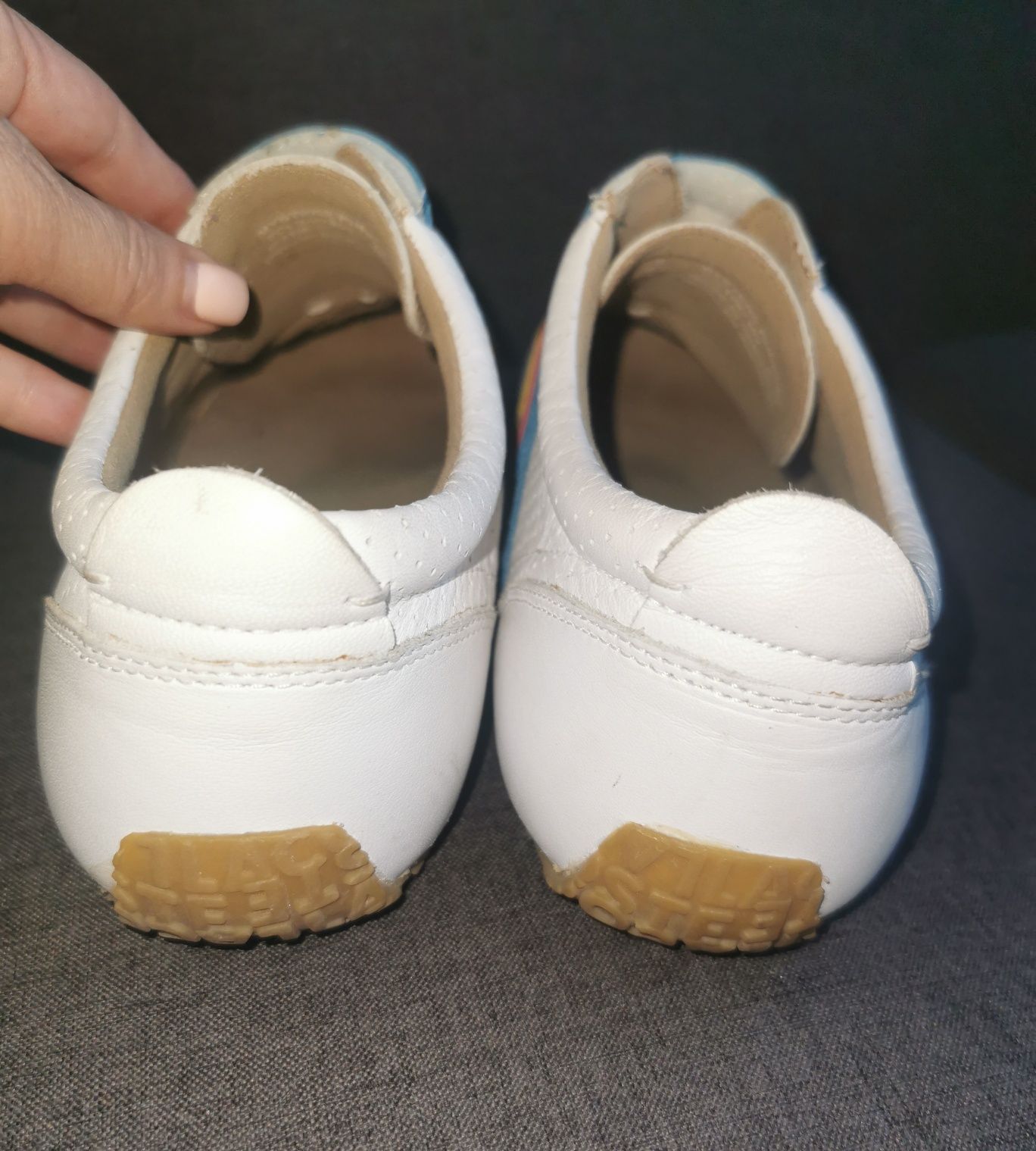 Дамски кецове Lacoste Mystere Punched с каишки от дъга, бели и кожени,