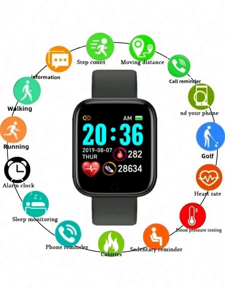 Smartwatch sport compatibil cu Android și Ios Iphone