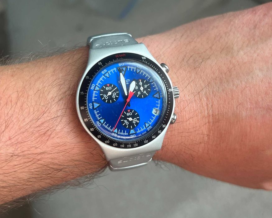 Ceas Swatch Irony Chronograph 1998  cadran albastru 39mm Swiss Made