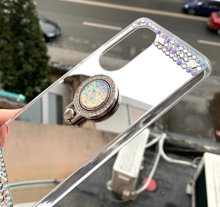 Husa cu oglinda, pietricele si inel Huawei Nova 9 / P50 Pro / P60 Pro