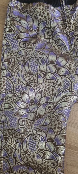 Pantaloni marni brocard xs/s slouchy cu tur lasat