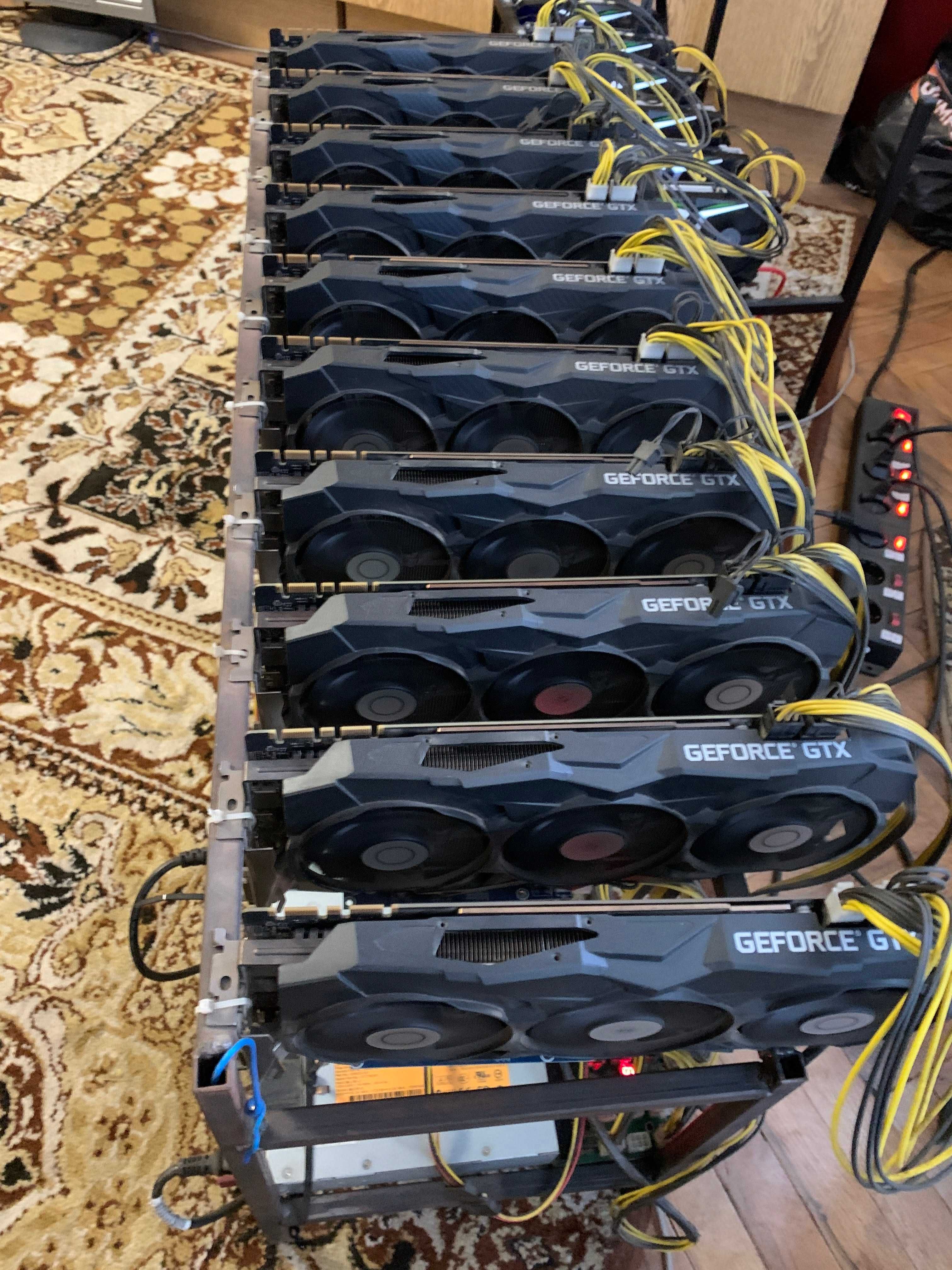 RIG-РИГ КОПАЧКА ASUS GeForce GTX 1070 Ti 8GB GDDR5 256bit x 10 Карти