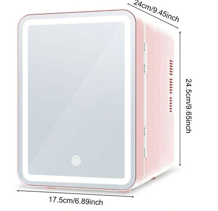 Хладилник за грим/козметика с огледало и подсветка